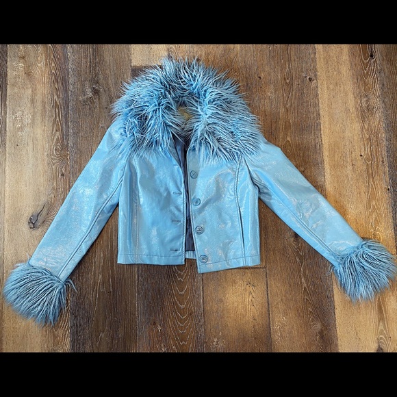 Faux Fur Shag Vinyl Jacket 